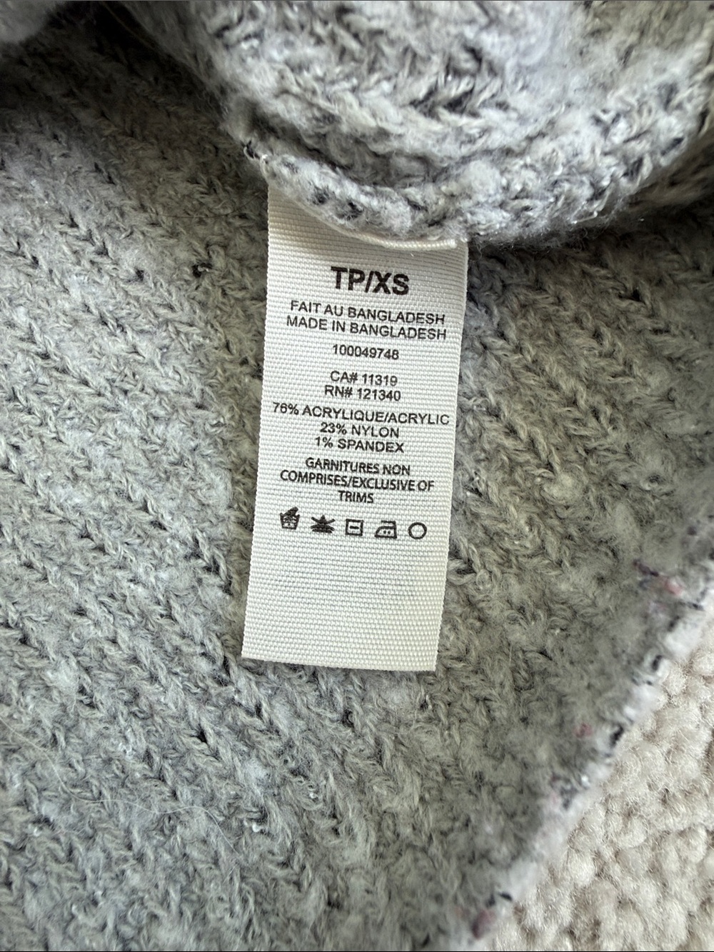 Garage Supersoft Crop Sweater in Classic Marled Grey - Size XS - Picture 7 of 7